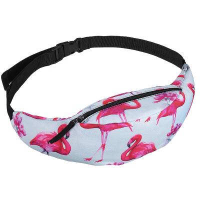 China Custom Wholesale Water Proof Cute Flamingo 3D Print Fashion Waist Bag Fanny Pack for sale