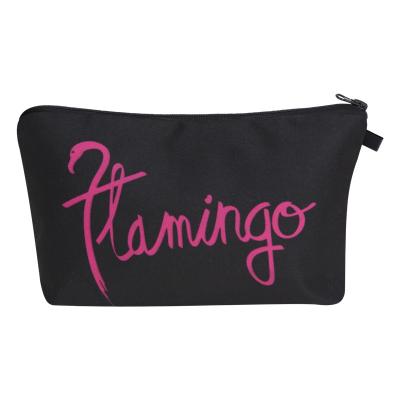 China OEM Custom Flamingo Name Eco-Friendly Digital Printed Cosmetic Bag for sale