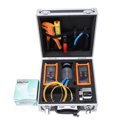 China FTTH FTTB FTTX Network G&T factory special build 5G fiber optic tool kit with fiber optic cleaver tool and power meter, VFL for sale