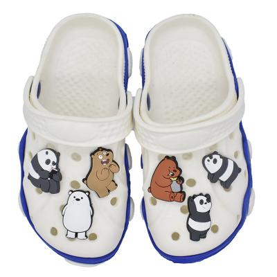 China Provide Eco-friendly Customized New Cartoon Panda Bear Series Shoes Buckle PVC Charm Garden Hole Shoes Flower Buckle for sale