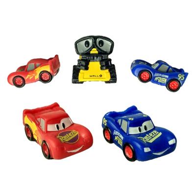 China Cartoon Toy Customized Rubber TPR Toys Disny Pixar Squishy Cars Die Diecast Vehicles Small Model Cars for sale