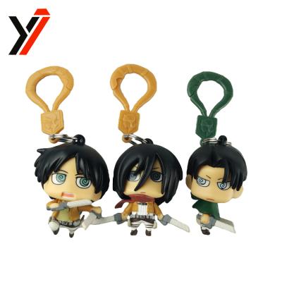 China Display Customized Toy Manufacturer Attack On Titan Anime Figure Keychains for sale