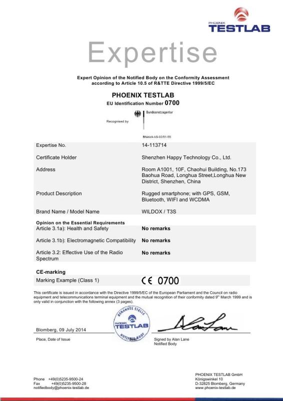 CE Certificate - Shenzhen Happy Technology Co. Ltd