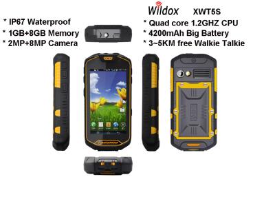 China 4200mAh 4.5 Inch Military Grade Smartphone Quad Core With Walkie Talkie for sale