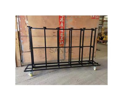 China Building Material Stores SANDE Factory Hot Sale Black/Customized Steel Granite Slab Display Rack With Casters For Slab for sale