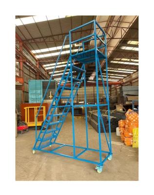 China Isolation Ladders SANDE Safety Mobile Rolling Work Platform Ladder With Handrails for sale