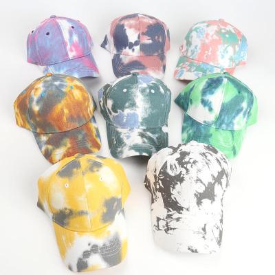 China breathable & High Quality Waterproof Summer Beach Hats Tie Dye Women Men Covers Custom Embroidery Logo Baseball Sports Hats Caps for sale