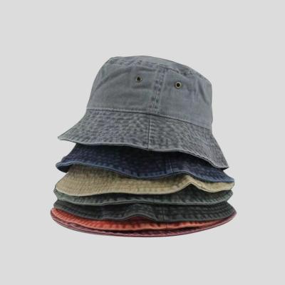 China Sun Hats High Quality Embroidery Hats Simple Empty Hats Washed Vintage Fisherman Bucket Hats With Custom Logo for sale