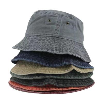 China Sun Hats Good Quality Vintage Washed Fisherman Bucket Hats Wholesale Embroidery Empty Bucket Hat Custom for sale