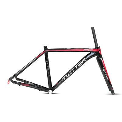 China Twitter Bicycle Frame Factory 700c Carbon Fork Aluminum Alloy Super Lightweight Super Lightweight Road Bike Frame for sale