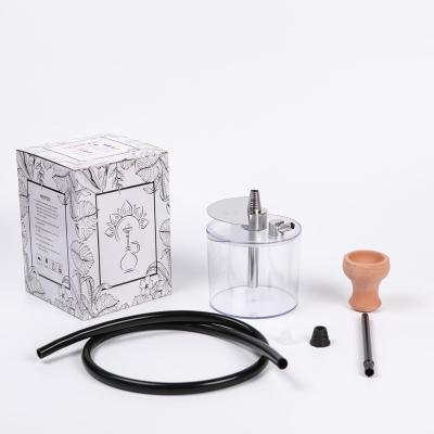 China Various Widely Used Red Clay Ceramic Shisha Aluminum Handle Silicone Tube Shisha Hookah Portable Factory Sale Wholesale Price for sale