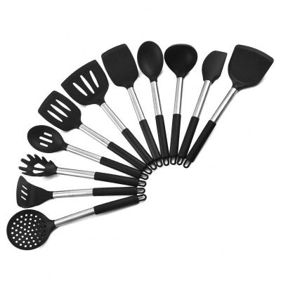 China Sustainable Cooking Tools 11pcs Stainless Steel Silicone Cookware Kitchen Utensil Set for sale