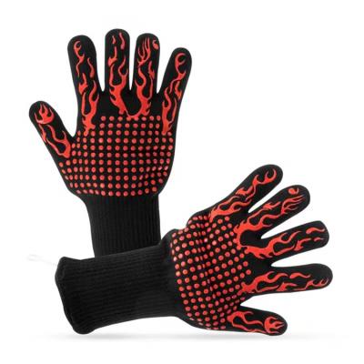 China CLASSIC 1472 Degree Silicone Heat Resistant BBQ Oven Gloves for BBQ, Cooking, Baking for sale