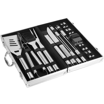 China Easily Cleaned Household 19PCS Stainless Steel BBQ Tool Kit BBQ Grill Set Barbecue Accessories for sale