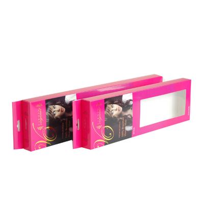 China Wholesale Best Selling Recyclable Hair Bow Packaging Box, Hair Extension Paper Box With PVC Window for sale