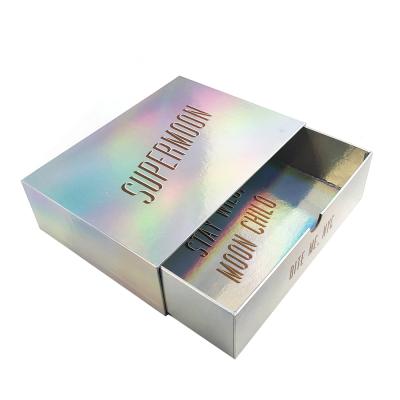 China Customized Luxury Handmade Holographic Printed Paper Holographic Glitter Paper Gift Boxes Packaging Box for sale