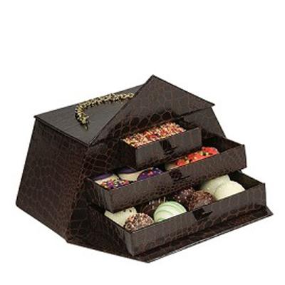 China Handmade Wholesale Chocolate Packaging Box Paper Chocolate Boxes Black Chocolate Packaging Gift Box for sale