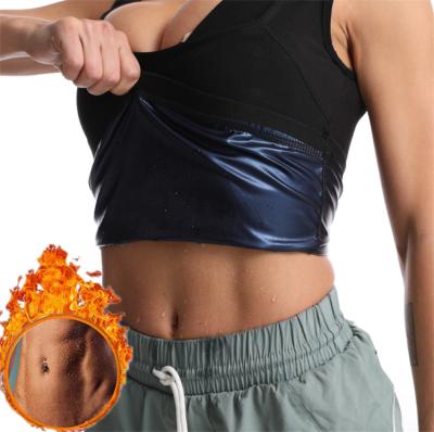 China Antibacterial Women Sweated Weight Loss Short Body Compression Workout Sauna T-shirt Sleeve Shaper Burner Tank Tops Fat for sale