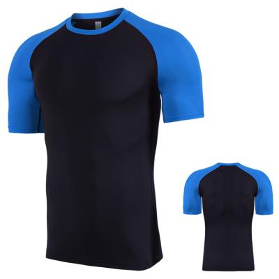 China hot sales Anti-wrinkle sports men women running muscle fitness gym T-shirt quick dry men for sale