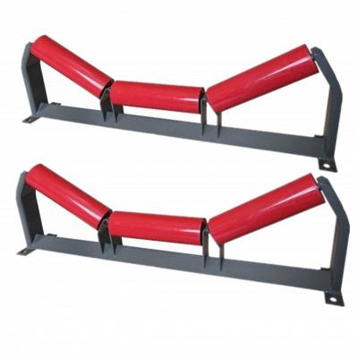 China Machinery Repair Shops Heavy Duty Steel Conveyor Belt Iron Frame Carry Trough Idler Rollers Set for Mining Coal for sale