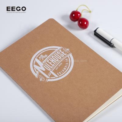 China Logo A5 Soft Packing Paper Notebook Bulk Notebook Lined Notebook Brown Recycled Paperback Journal for sale