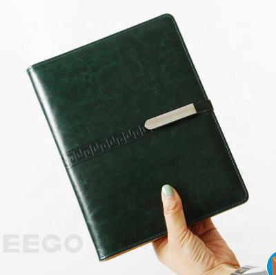 China Printed loose leaf notebook recycled a5 PU leather notebook with pen, leather cover notebook filler paper for sale