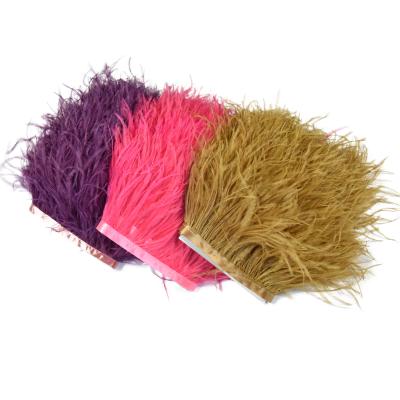 China NO.27 Ostrich Feather China Wholesale Feather Decorations Fringe Free Sample 1ply Customized Black Ostrich Feather Trim Pink Ostrich Feathers for sale