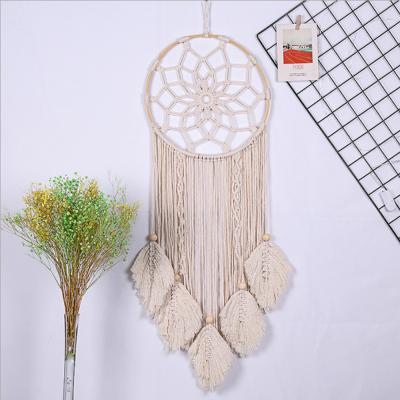 China New China Leaf Cotton Tapestry Home Decoration Indian Wind Handwoven Creative Wall Hanging Dream Catcher for sale