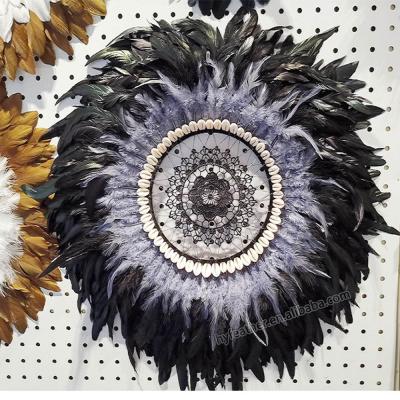 China Home Decoration Feather Wholesale Price Decoration JuJu Material Hat For Home Decor Feather Wall Decorative Per Set for sale