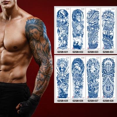 China Factory Wholesale Temporary Waterproof Men Tattoo Extended Arm Large Sleeve European Realistic Semi Permanent Henna Tattoo for sale