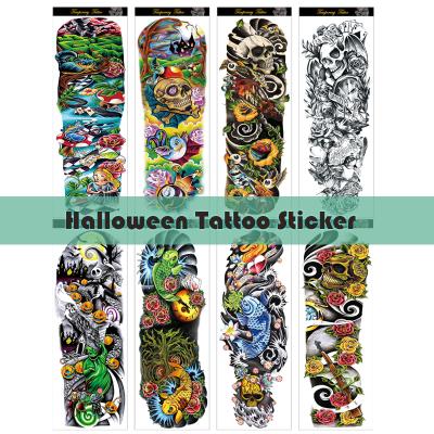 China Temporary Custom Waterproof Tattoo Stickers Body Art Halloween Makeup Decorative Temporary Body Art Skull Horror Pumpkin Colorful Fairy for sale