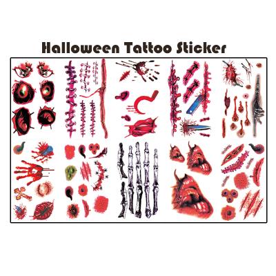 China High Quality Temporary Temporary Decorative Realistic Bloody Transfer Tattoo Sticker Halloween Scar 3D Tattoo Ink Paper Ink Paper for sale