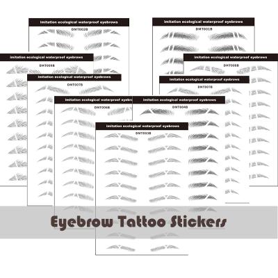 China 3D/4D/6D Temporary Girl's Temporary Waterproof Stylish Temporary Cool Eyebrow Tattoo Sticker Cosmetic Makeup Face Black for sale