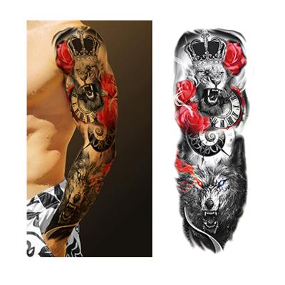 China New Arrival 3D Realistic Large Size Temporary Tattoo Sticker For Men And Women Waterproof Lion Template Black for sale