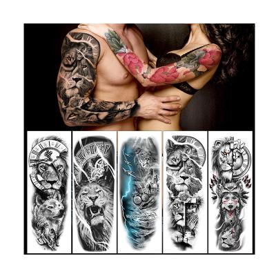 China Custom Temporary Tattoo Stickers Decals Horror Eyes Horror Eyes Stencils Dragon Poker Gambling Designs Waterproof Extended Arm Tattoo Sleeve for sale