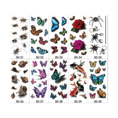 China Custom 3D Butterflies And Flowers Temporary Tattoo Sticker Waterproof Henna Tattoo Stickers Temporary For Women And Men Mehendi Non-Toxin for sale