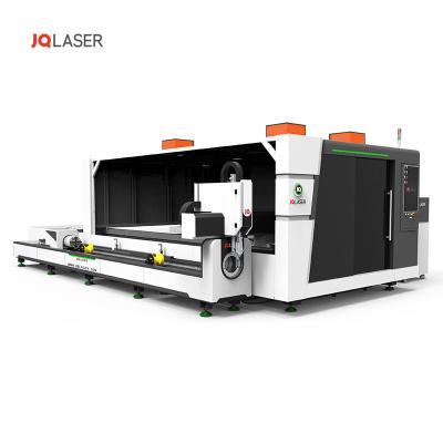 China Laser CUTTING JQLASER Cutting Metal Plates and Metal Pipes with Double Platform CNC Fiber Laser Cutting Machines for sale