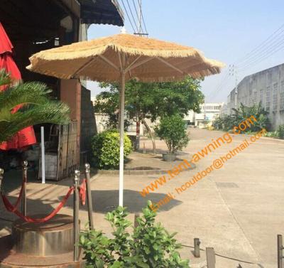 China Outdoor Sunshade Aluminum Pole Grass Parasol  Hawaii Umbrella Waterproof Straw Beach Umbrella for sale