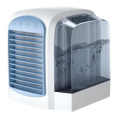 China New Design Three Adjustable 380ml Mini Air Conditioner USB Cooler Desktop Air Cooler with Warm Light for sale