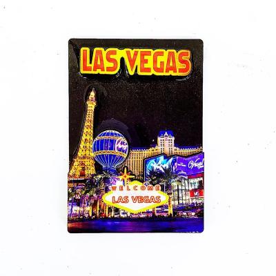 China Shape Las Vegas Epoxy Wooden MDF Tourist Protion Giftion Gifts 3D Souvenir Fridge Magnet for sale