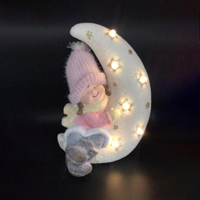 China Original Art Decor Plant LED Light Moon Girl Decoration Home and Garden Decoration for sale