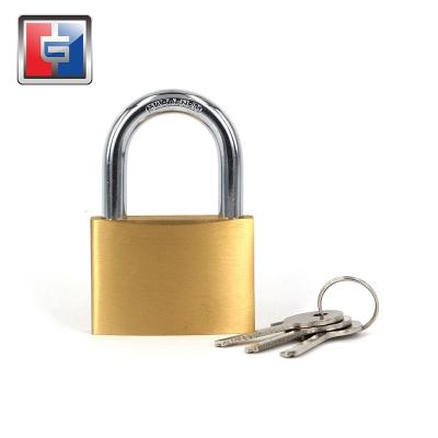 China Safety 50mm Anti Cut Short Shackle Padlock Key Top Brass Padlock For School Home Door for sale