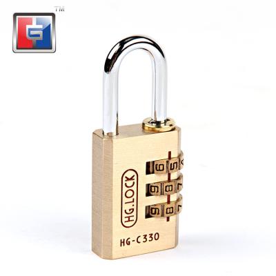 China ANTI CUT 3 Codes Outdoor Variable Wheel Digits 3 Three Reset Brass Padlock Combination Pad Lock for sale