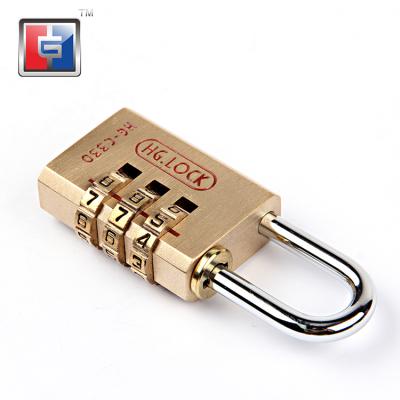 China ANTI CUT Security Code Number Dial Padlock 4 Digits Solid Brass Luggage Bag Combination Lock For Bags for sale