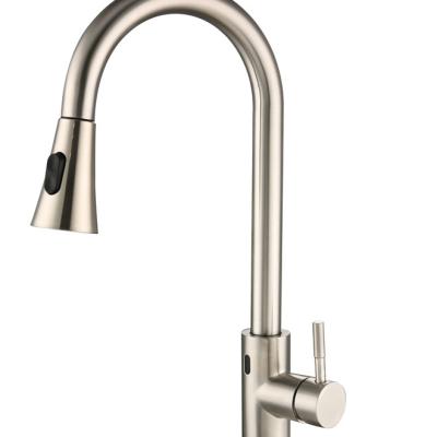 China Sense Faucets New Factory Design Touchless Sensor Feature Kitchen Taps Deck Faucet Pull Out for sale