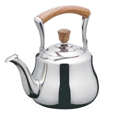 China Viable Manufacturer Wholesale Whistling Stainless Steel Teapots Kettle With Wooden Handle Whistling Kettle for sale