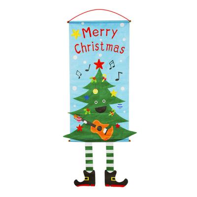 China Customized Hanging Design Hanging Banner For Indoor Festival Decoration Christmas Scroll Banner for sale