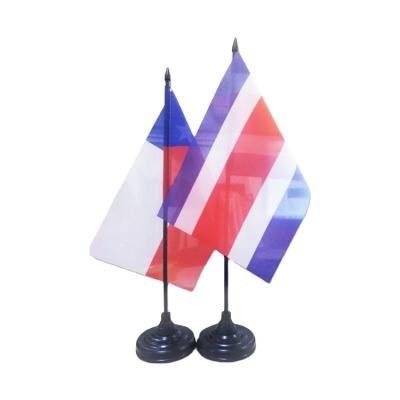 China Promotion Sailing Banner Factory Custom Table 14*21 Printing Mini Flags All Country National Mini Flag Small Desk Flag for sale