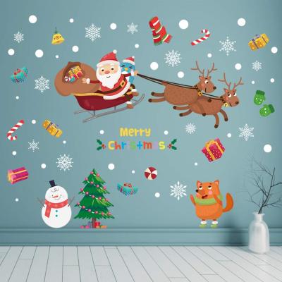 China Decorative Sticker Ready Running Double Sides Shop Happy Snowflake Merry Christmas Decorations Home Stickers For Windows for sale