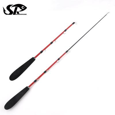 China Carbon Fishing Tackle OEM Carbon Blank Ice Fishing Rod F14 0.52m 16g 2 SectionSuper LightTelescopic Carbon Ice Rod for sale